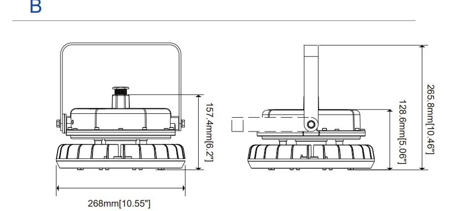 Светодиодный взрывозащитный свет ATEX сертифицированный High Bay Area Hanging Wall Mounted Zone 1 Zone 2 LNG Gas Station Нефтяная промышленность 6