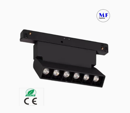 Светодиодный трек Линейный свет Ra 90+ Пластиковая розничная торговля Промышленный черно-белый супермаркет Магнитно-образная мастерская Магазин 0