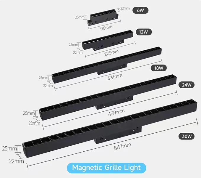 Светодиодный трек Линейный свет Ra 90+ Пластиковая розничная торговля Промышленный черно-белый супермаркет Магнитно-образная мастерская Магазин 2