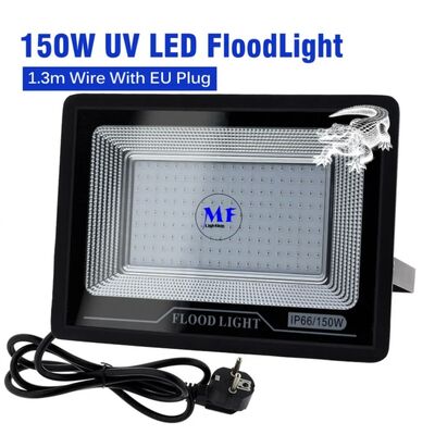 50W/100W/150W 365nm/395nm Aluminum Waterproof Outdoor IP66 Flood Curing Full Spectrum Ultraviolet Adjustable UVA Glow Party Art Installation LED UV Light