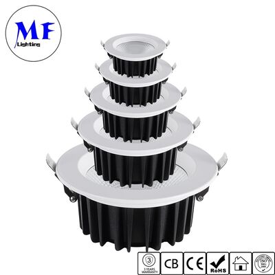 Factory Price Recessed COB LED Downlight 20W 30W 50W CCT Adjustable Power Dimmable CRI90 Ceiling Down Light