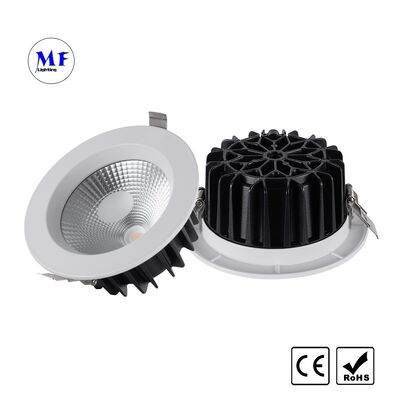 COB LED Recessed Downlight 30W Triac 0-10V Dali-2 Dt6 Dt8 Dimmable Tuya Zigbee Tuya WiFi Smart Control Ugr<19 Die-Cast Aluminum Ceiling Down Light