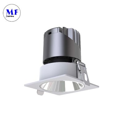 High CRI Square LED Recessed Spotlight Downlight IP44 Anti-Glare 15°Adjustable Triac 0-10V Dali-2 Dimmable Ceiling Down Light 12W