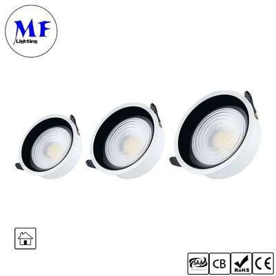 7W CRI90 160lm/W Spot Downlight Triac /0-10V/Dali-2 Снижаемый угол широкого луча 120° 6INCH/8INCH Сдвинутый светодиодный осветительный свет для коммерческих помещений
