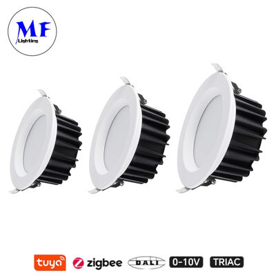 Заводская цена IP40 антибликовый диммируемый Triac Dali Tuya Smart Zigbee 7W 15W SMD светодиодный встраиваемый точечный светильник для кухни, промышленных, торговых и коммерческих помещений